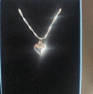Silver Heart Pendant Necklace